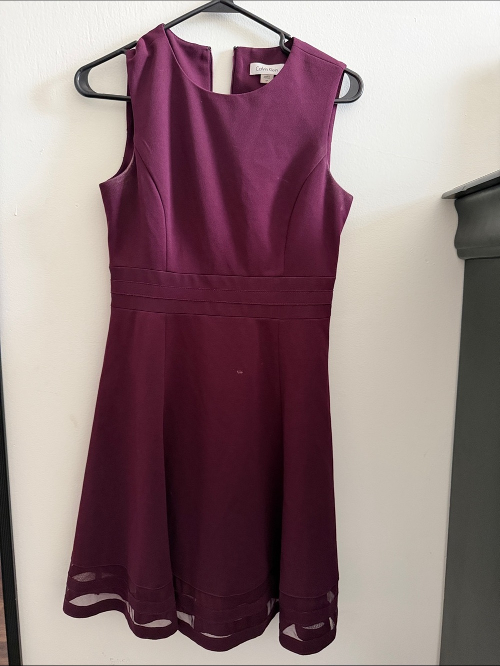 Calvin Klein Women's Sleeveless Fit-and-Flare Dress - Wine